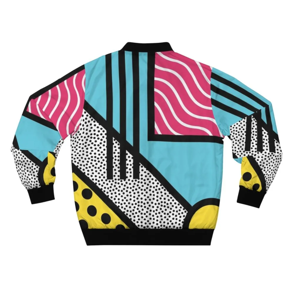 Abstract 80s Memphis Pop Art Graphics Bomber Jacket