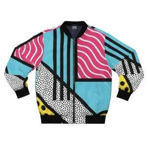 Abstract 80s Memphis Pop Art Graphics Bomber Jacket