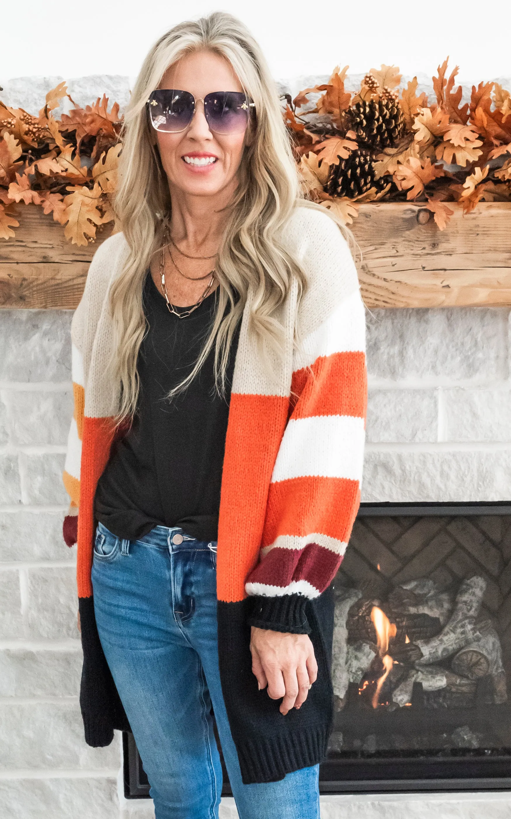 All Bundled Up Colorblock Cardigan - Final Sale