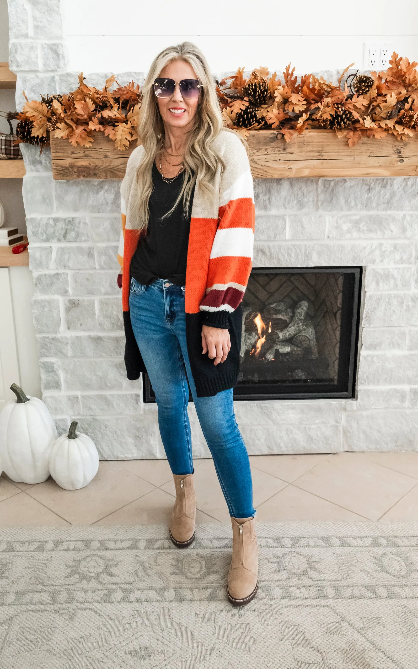 All Bundled Up Colorblock Cardigan - Final Sale