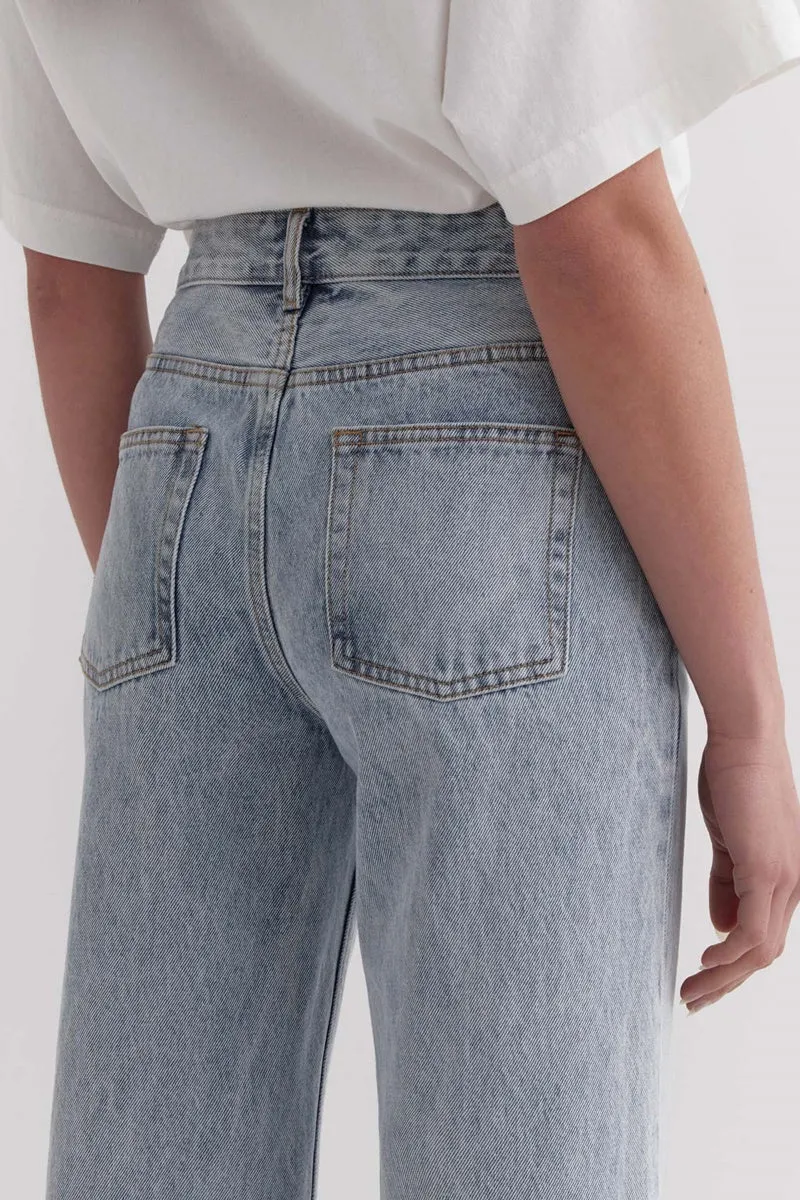 Assembly Label - High Waist Cropped Jean - Super Light Indigo