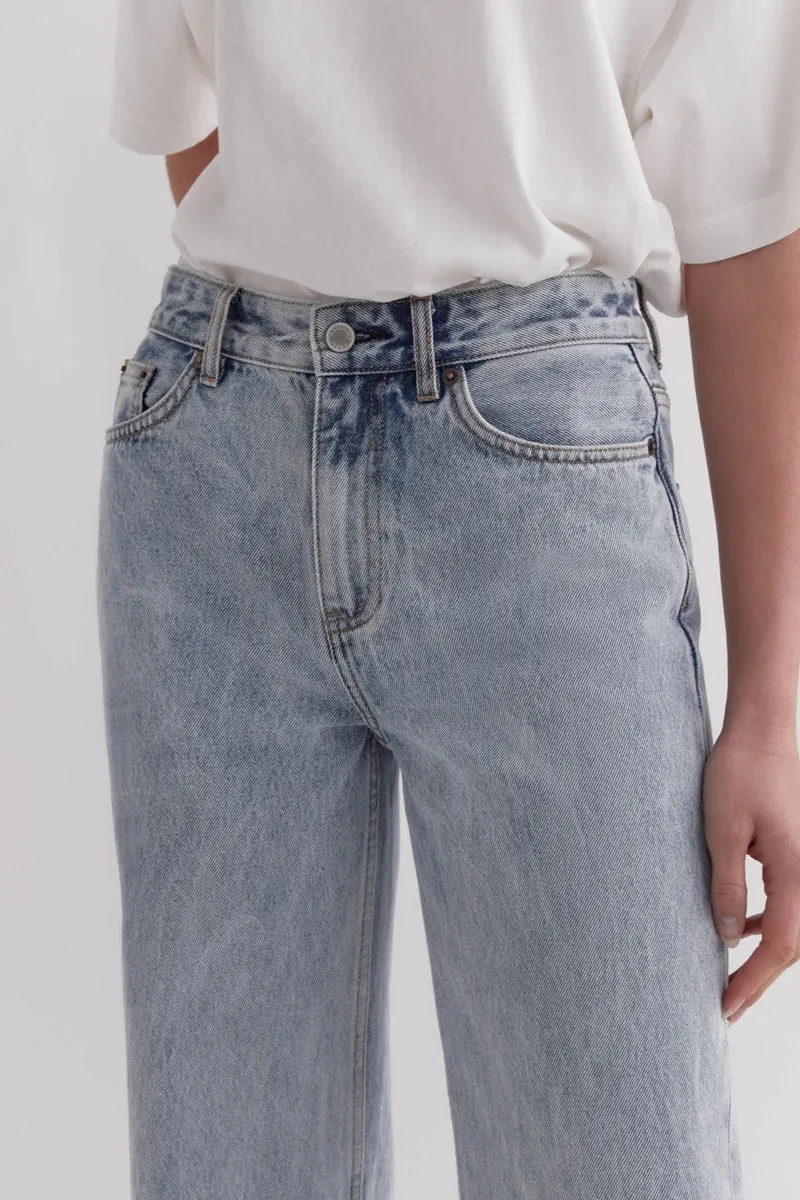 Assembly Label - High Waist Cropped Jean - Super Light Indigo