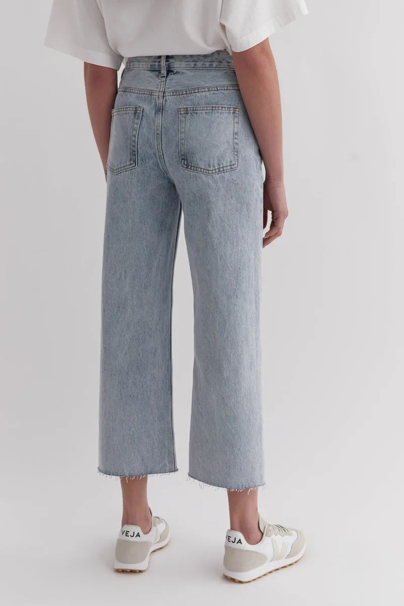 Assembly Label - High Waist Cropped Jean - Super Light Indigo