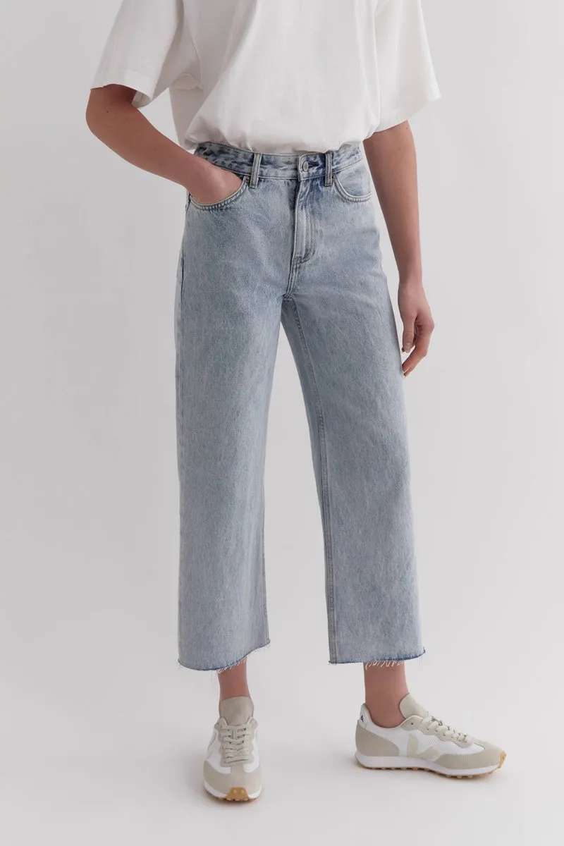 Assembly Label - High Waist Cropped Jean - Super Light Indigo