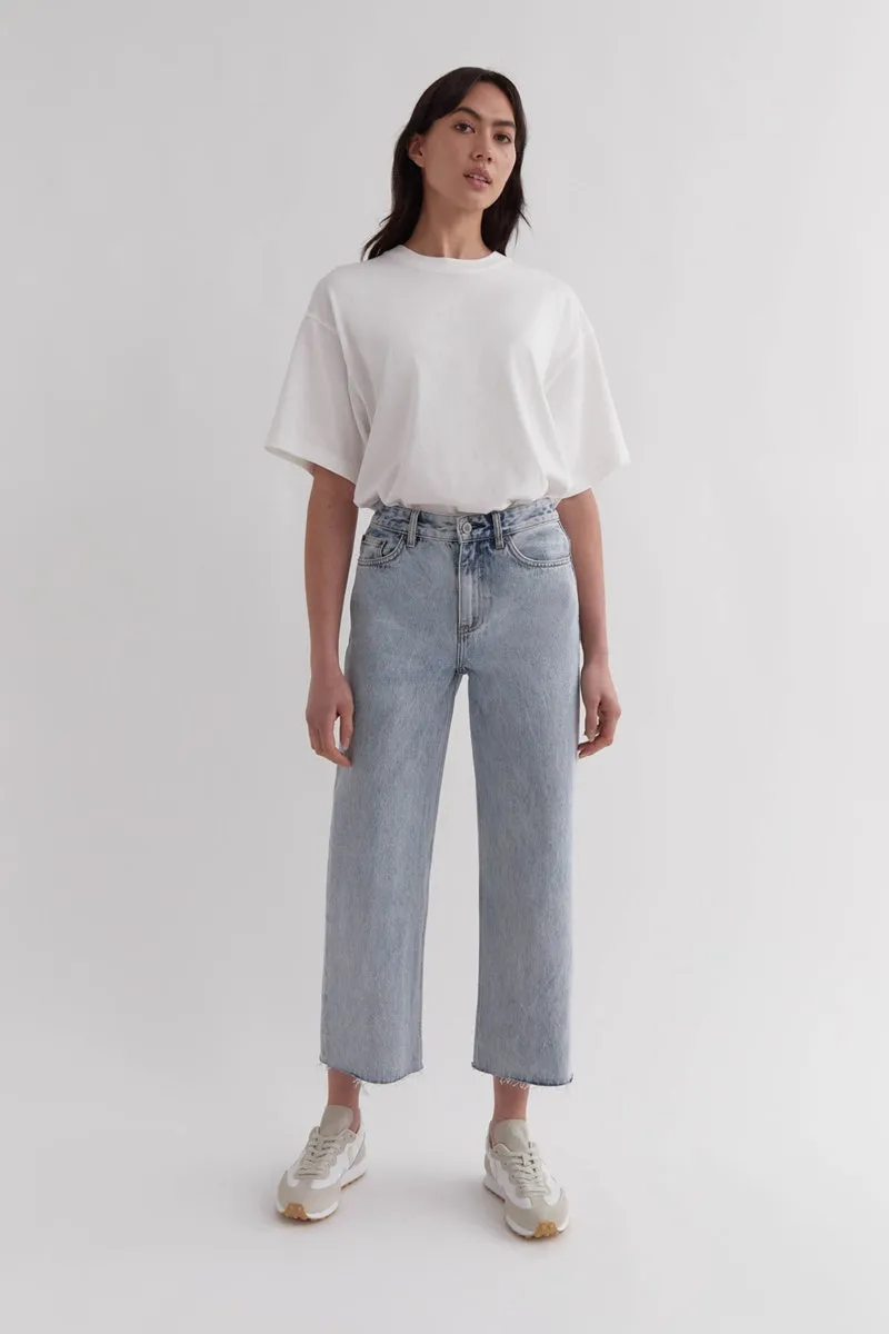 Assembly Label - High Waist Cropped Jean - Super Light Indigo