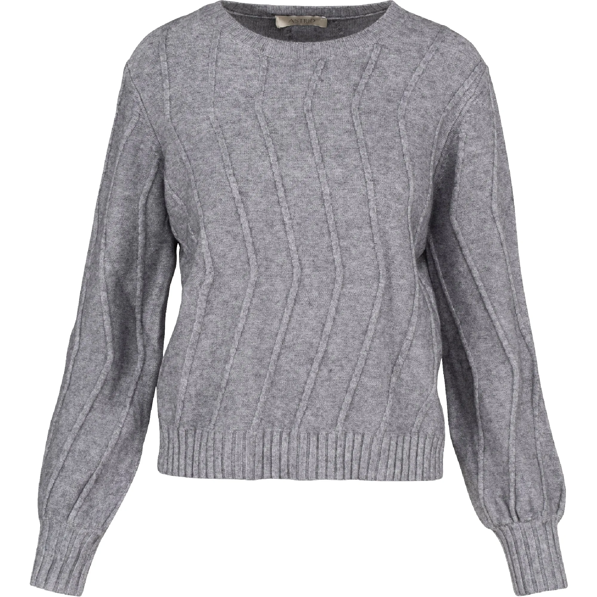 Astrid – Women's Knit Sweater – Charcoal Melange