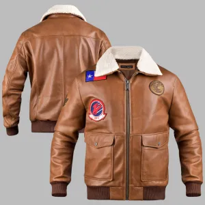 Aviator Leather Jacket - Wasim Akram Edition