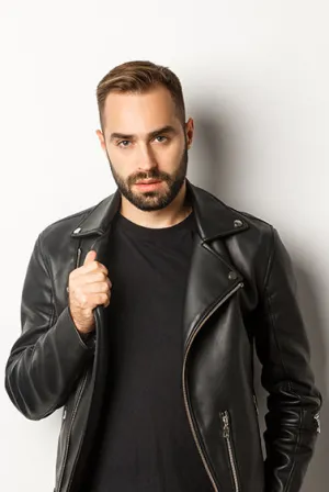 Black leather jacket