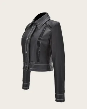 Black stitching  jacket