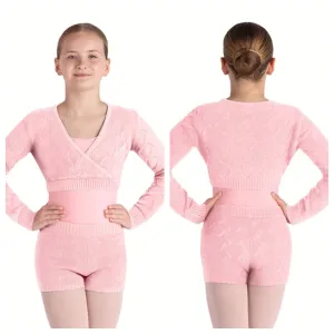 Bloch - Knit Wrap Top - Child (CZ5259) - Candy Pink