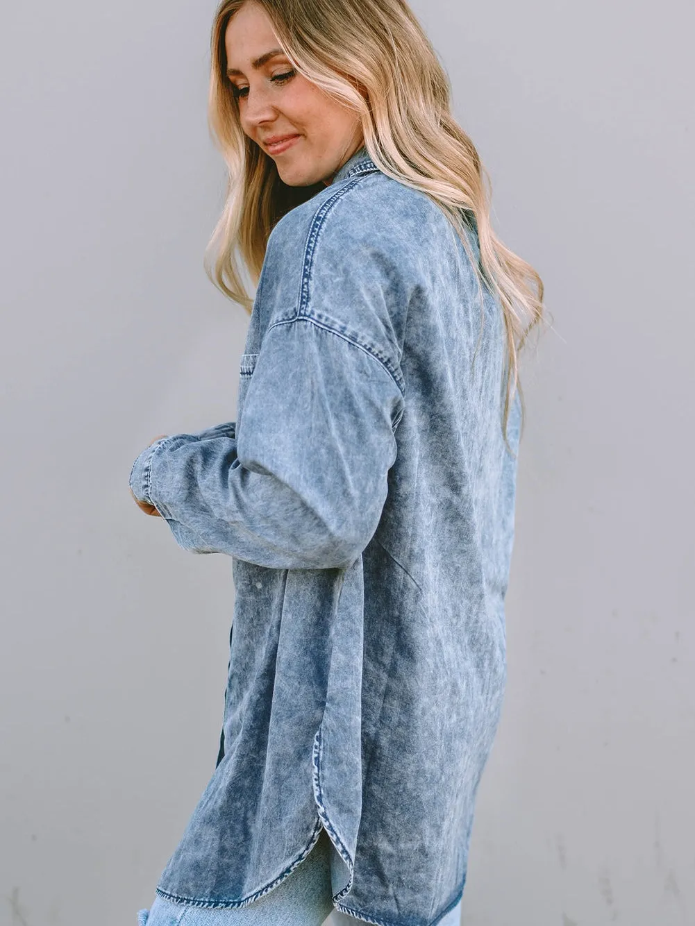 Boho Denim Shirt Jacket