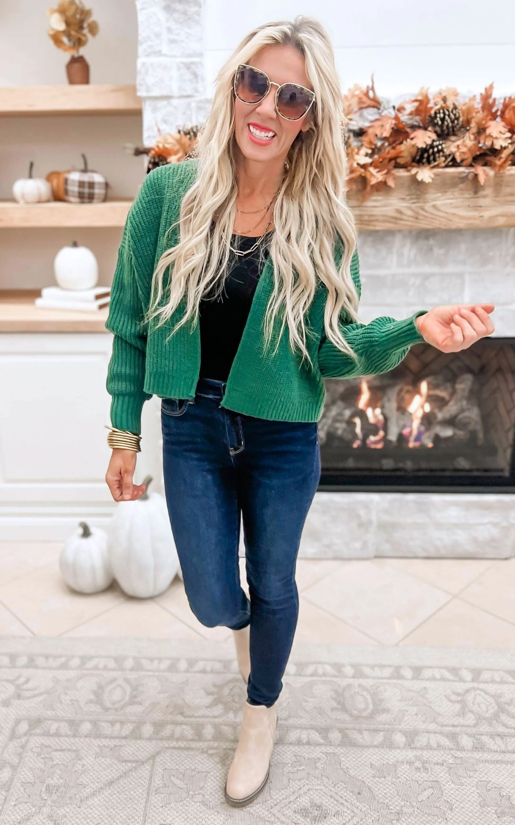 By The Fireplace Drop Shoulder Sweater Cardigan - Final Sale