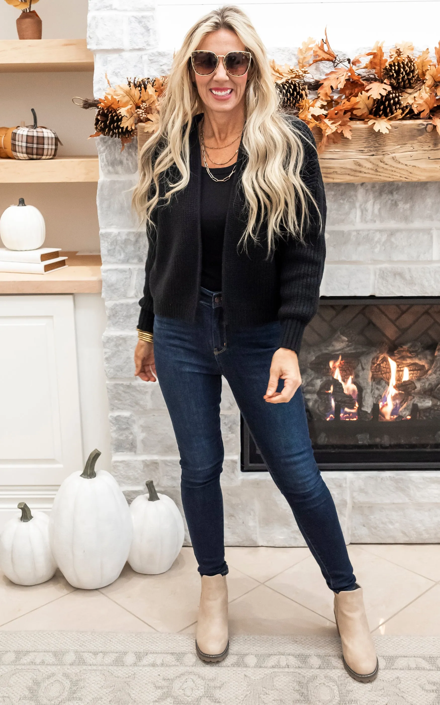 By The Fireplace Drop Shoulder Sweater Cardigan - Final Sale