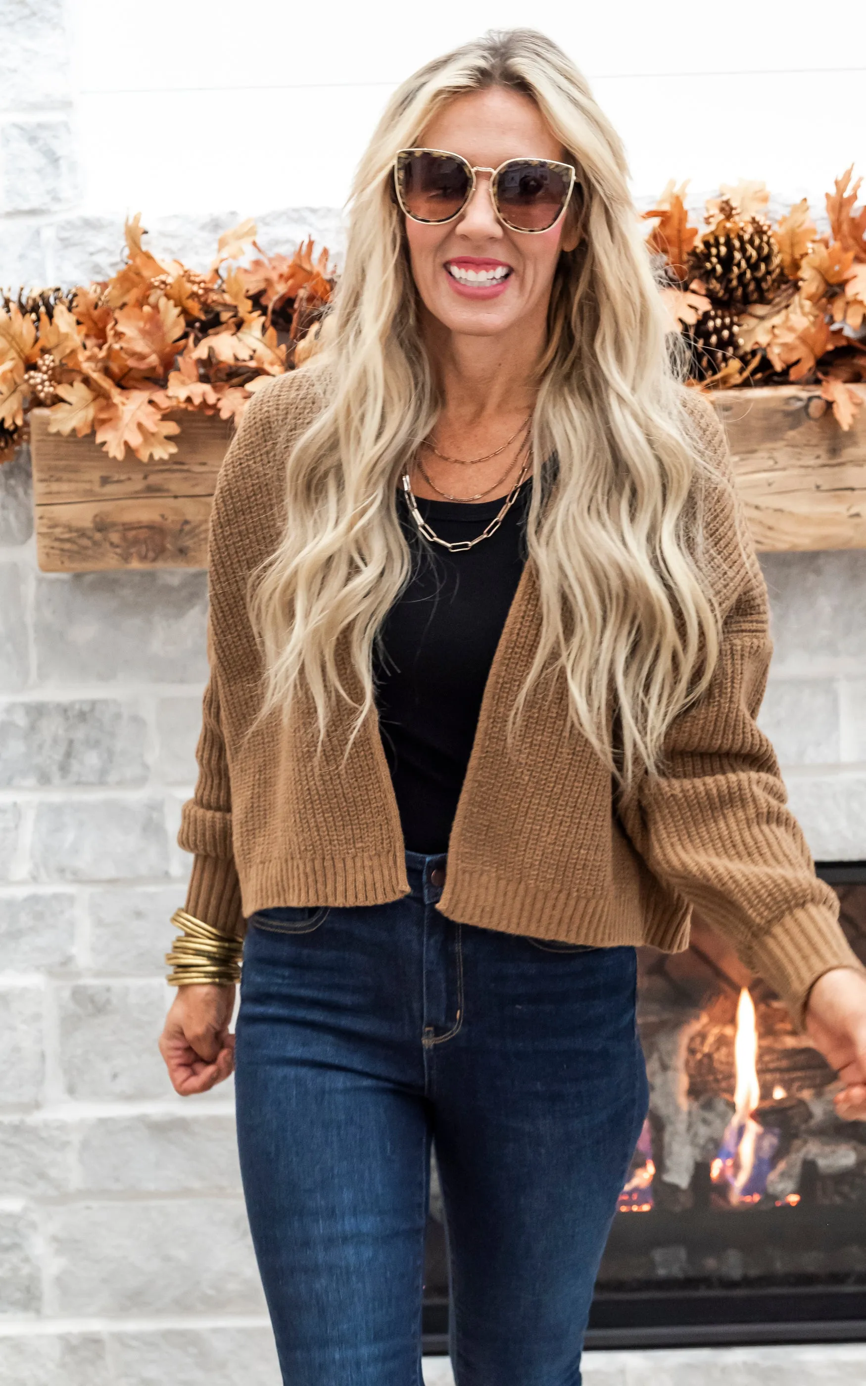 By The Fireplace Drop Shoulder Sweater Cardigan - Final Sale