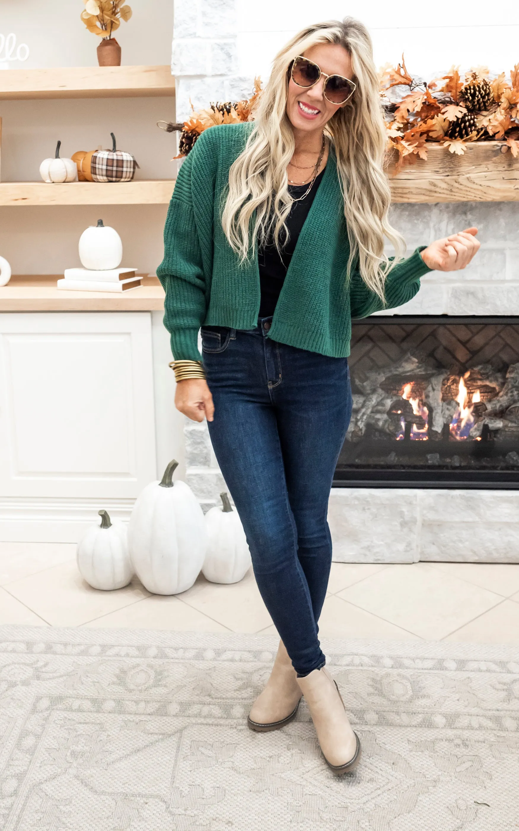 By The Fireplace Drop Shoulder Sweater Cardigan - Final Sale