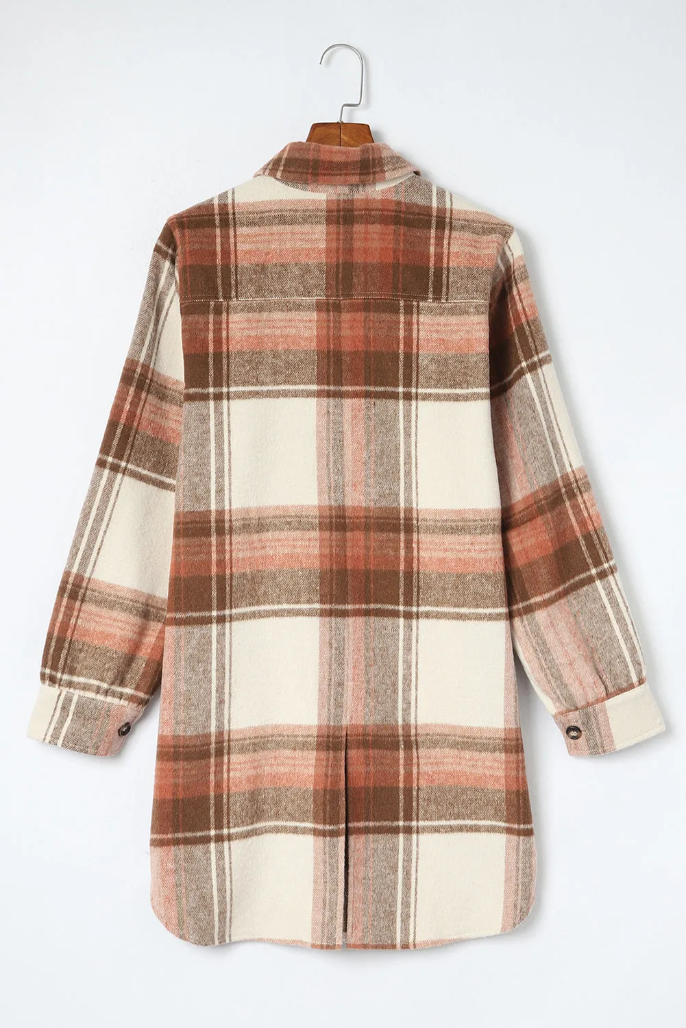 Casual Loose Fit Plaid Shirt Coat