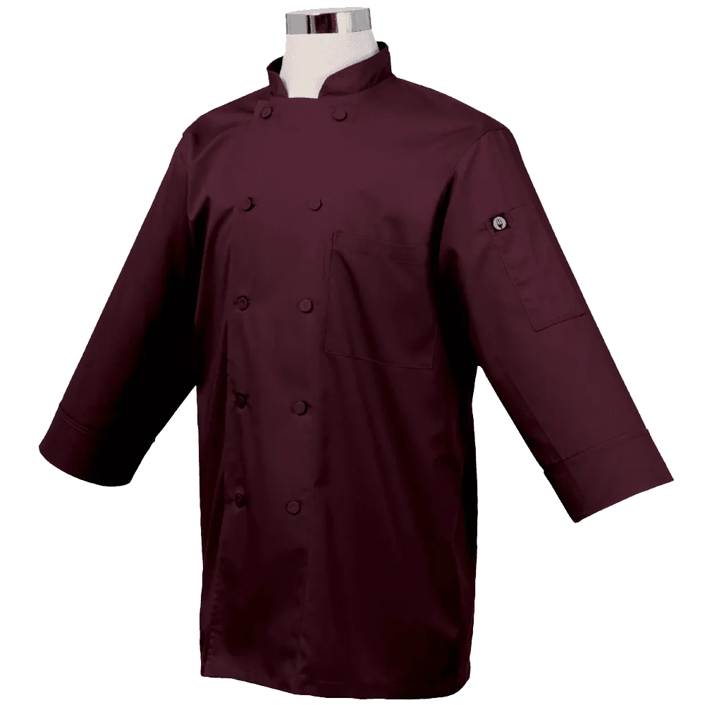 Chef Works JLCL BLK M Basic 3 4 Sleeve Chef Coat