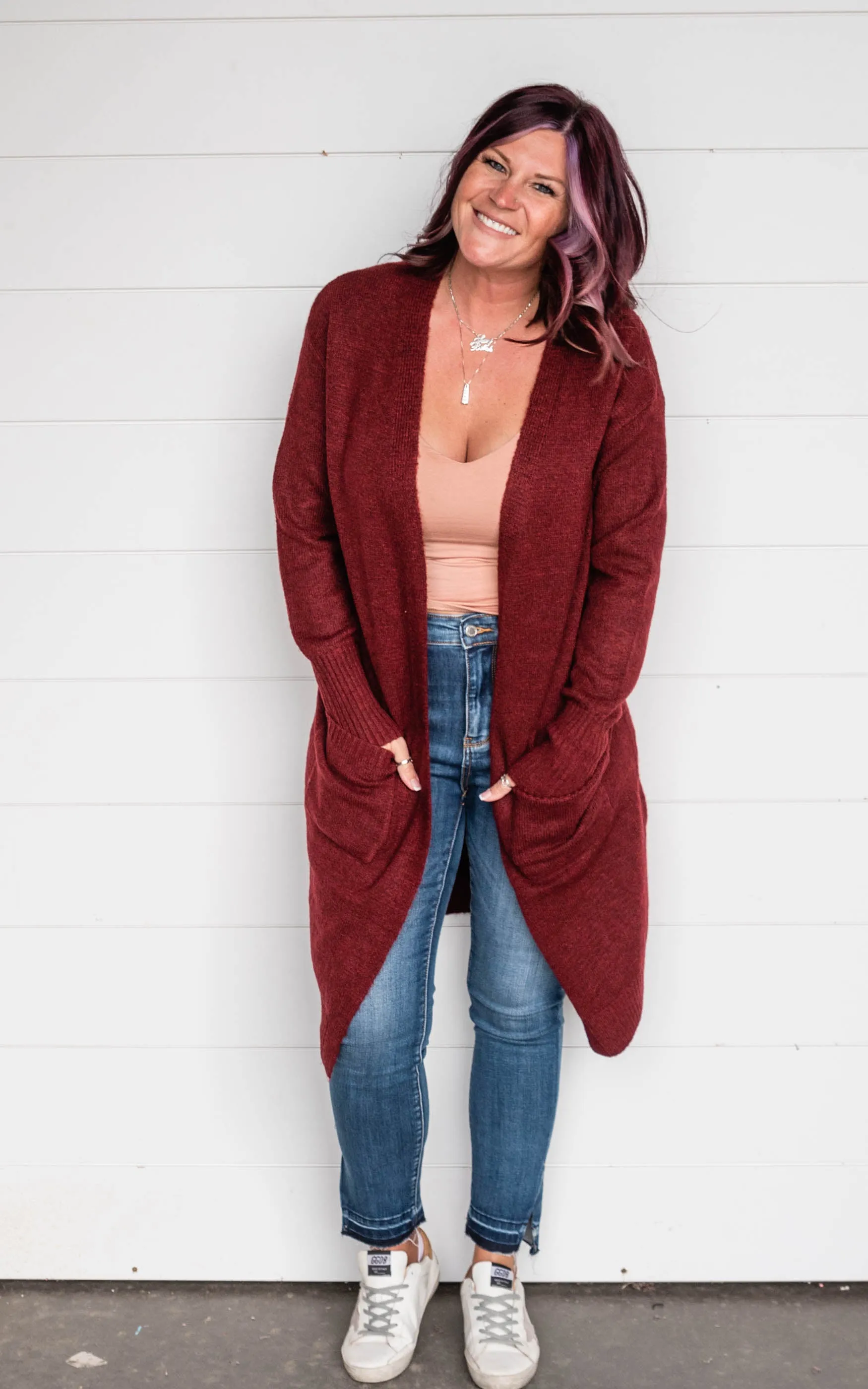 Cielo Open Front Mossy Long Cardigan - Final Sale