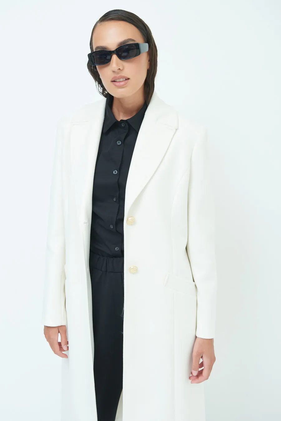 Classic single-breasted long coat wholesale