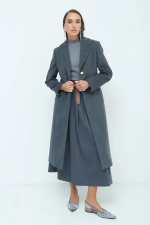 Classic single-breasted long coat wholesale