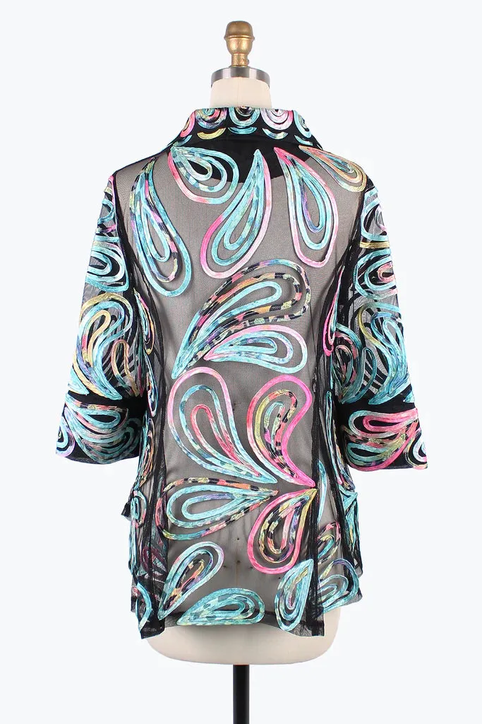 Damee Pastel Swirl Soutache Jacket 2389-MNT