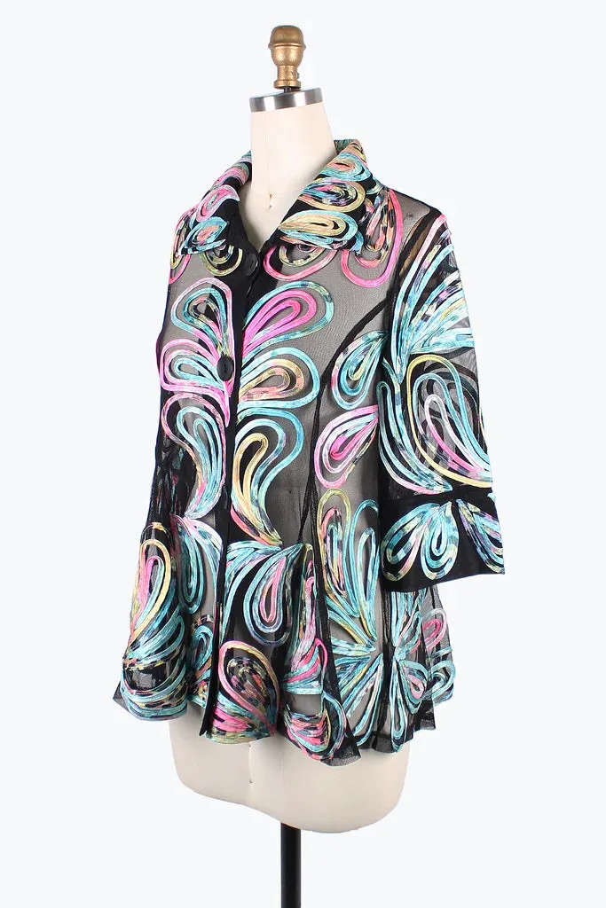 Damee Pastel Swirl Soutache Jacket 2389-MNT