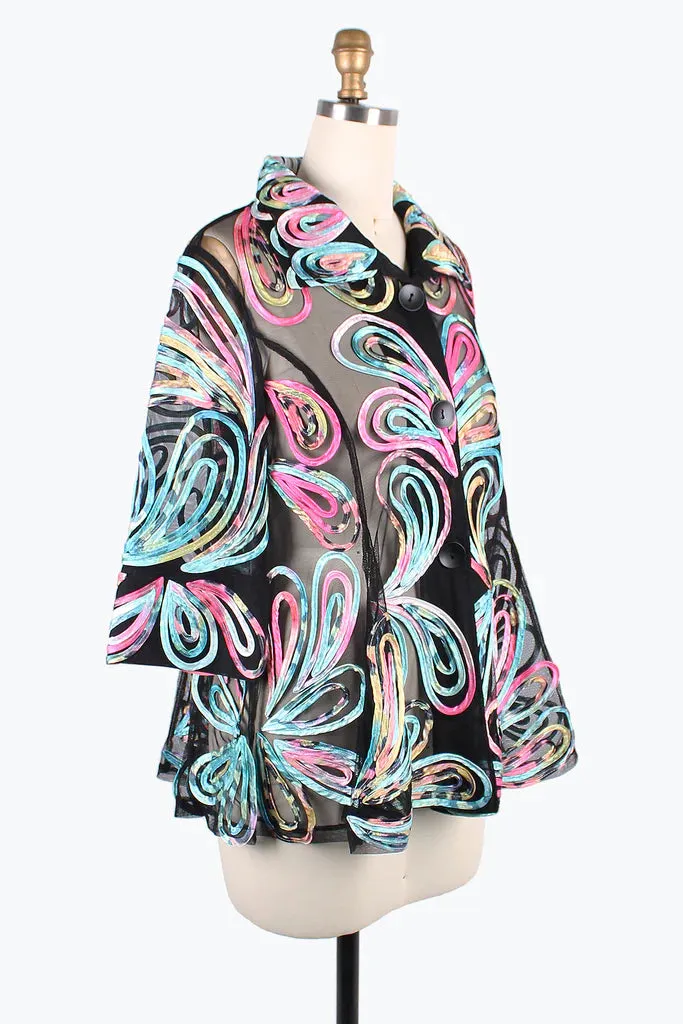 Damee Pastel Swirl Soutache Jacket 2389-MNT