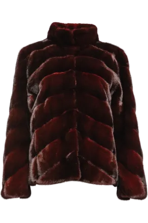 Directional Red Jewel Mink Fur Jacket