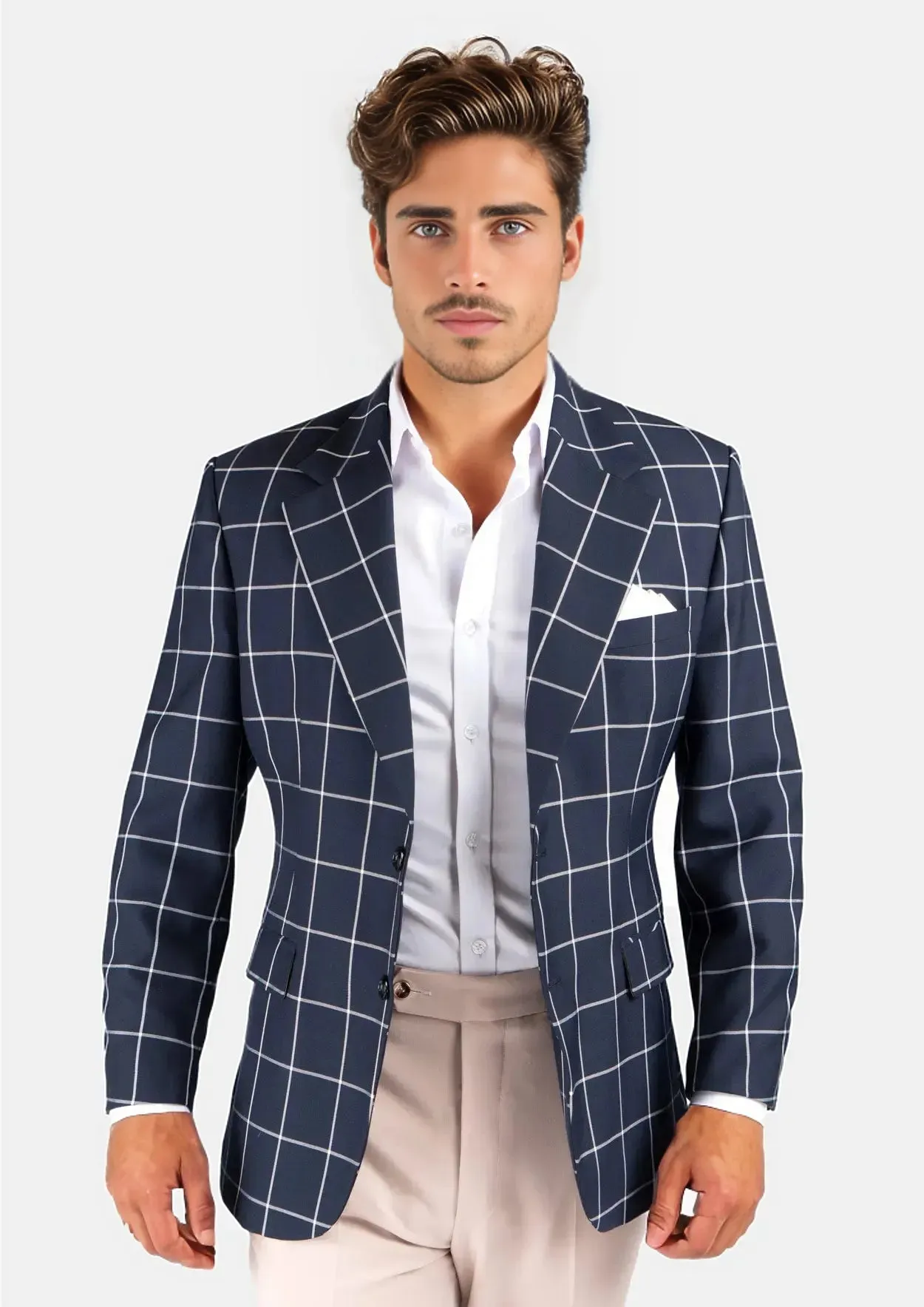 Ellis Regal Navy Windowpane Jacket