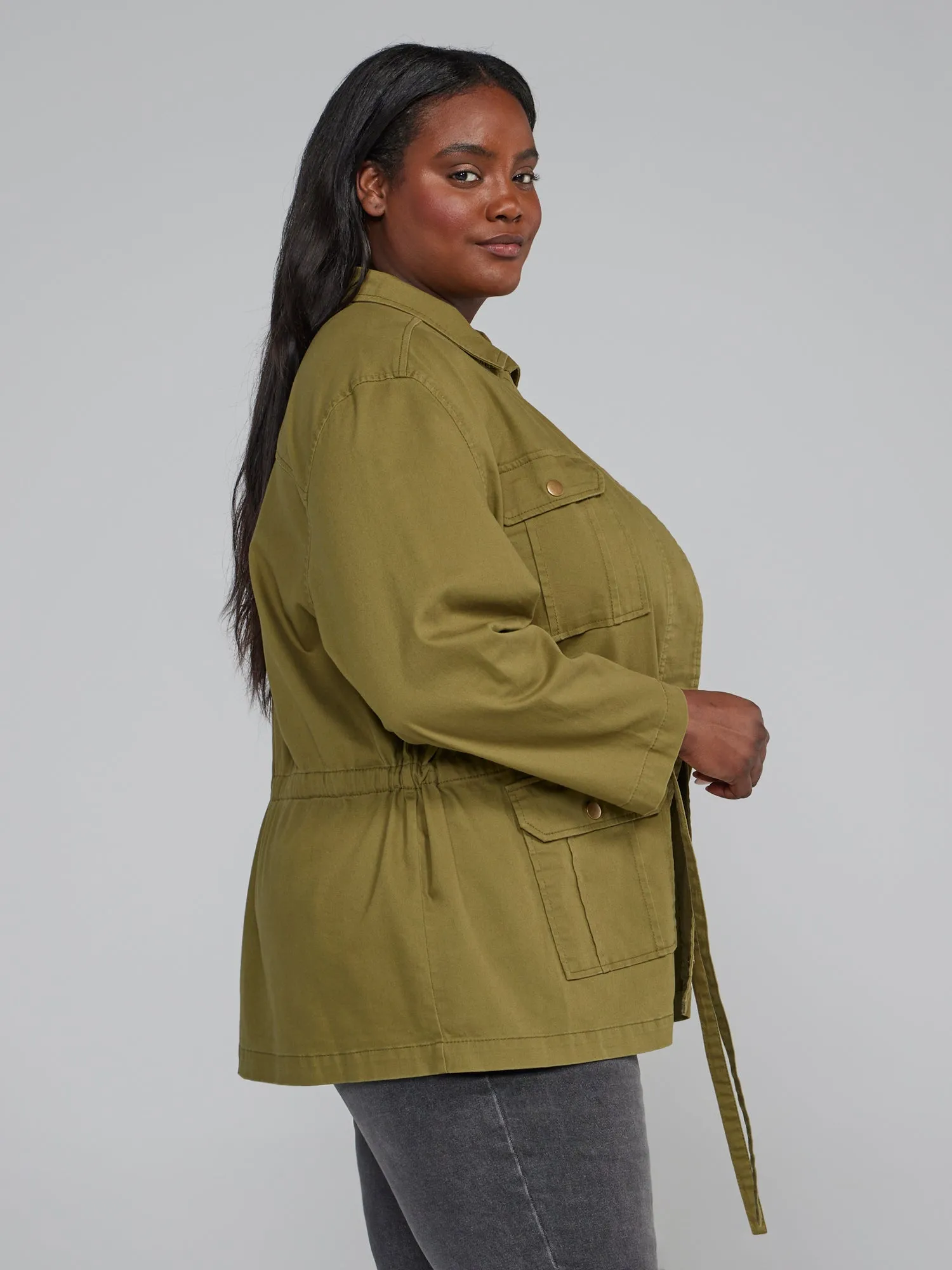 Fashion To Figure - Tie-Waist Utility Jacket