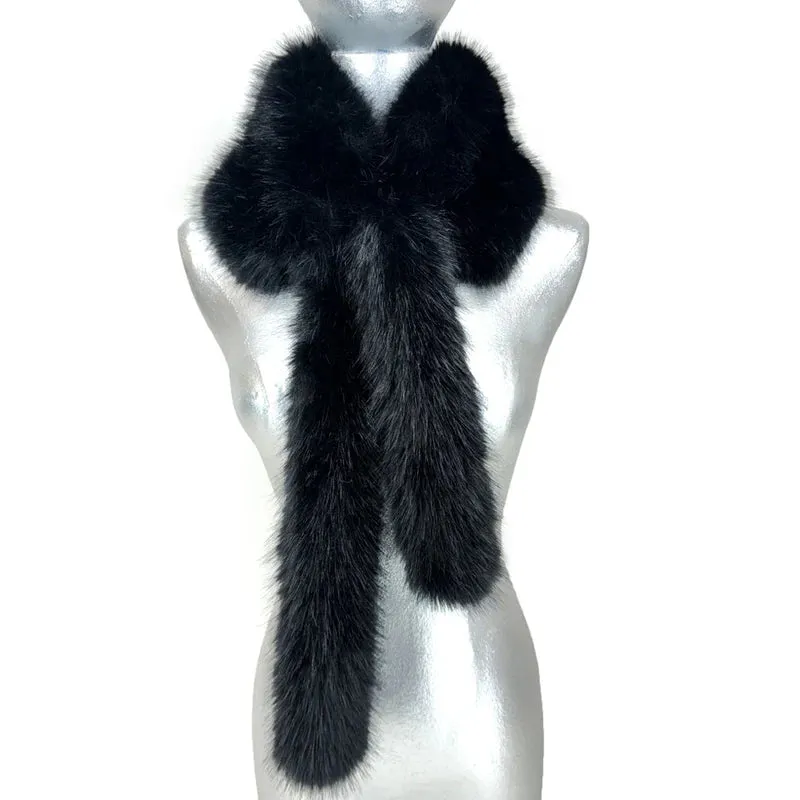 Faux Fur Stole - Black