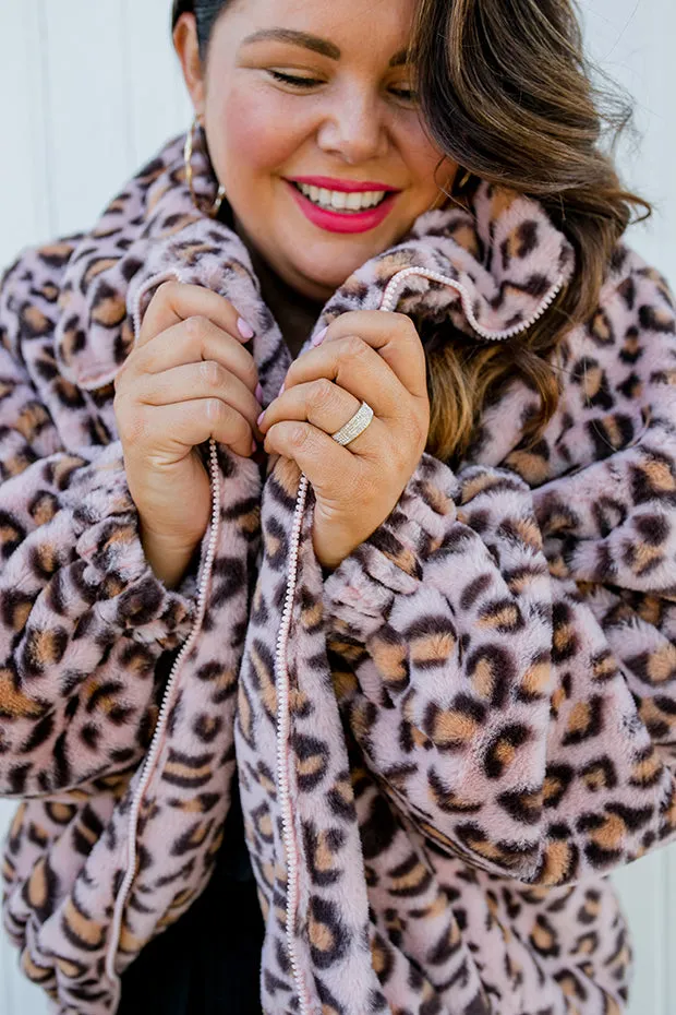 Fur Baby Pink Leopard Jacket