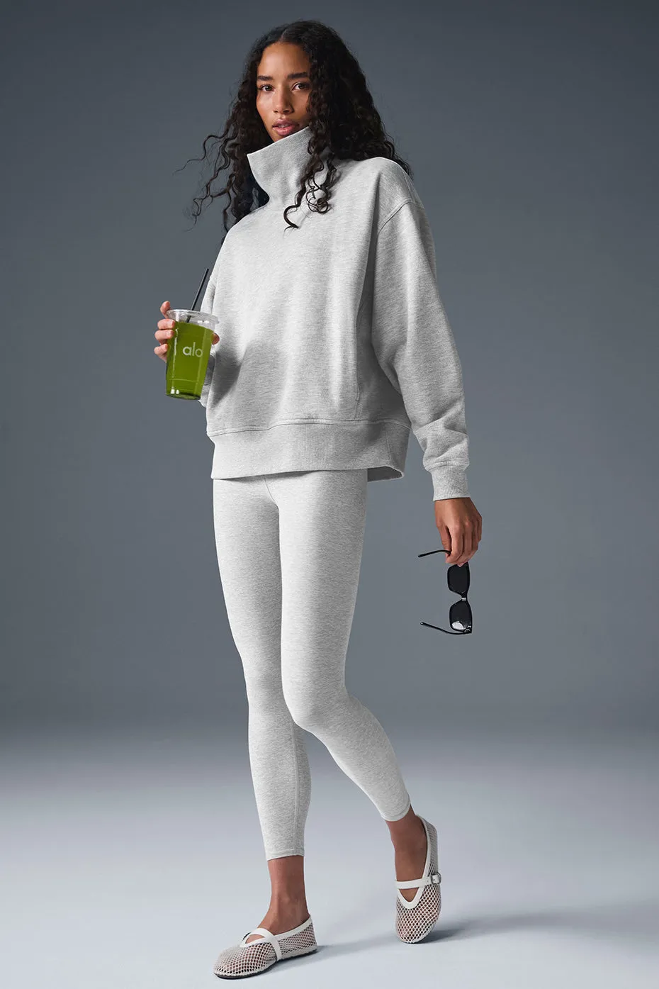 Hazy Mock Neck Pullover - Athletic Heather Grey