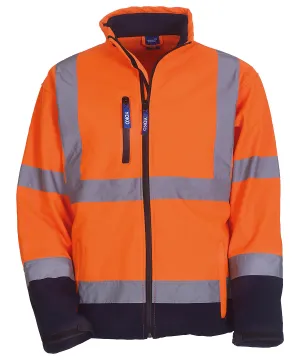 Hi-vis softshell jacket (HVK09) | Orange/Navy