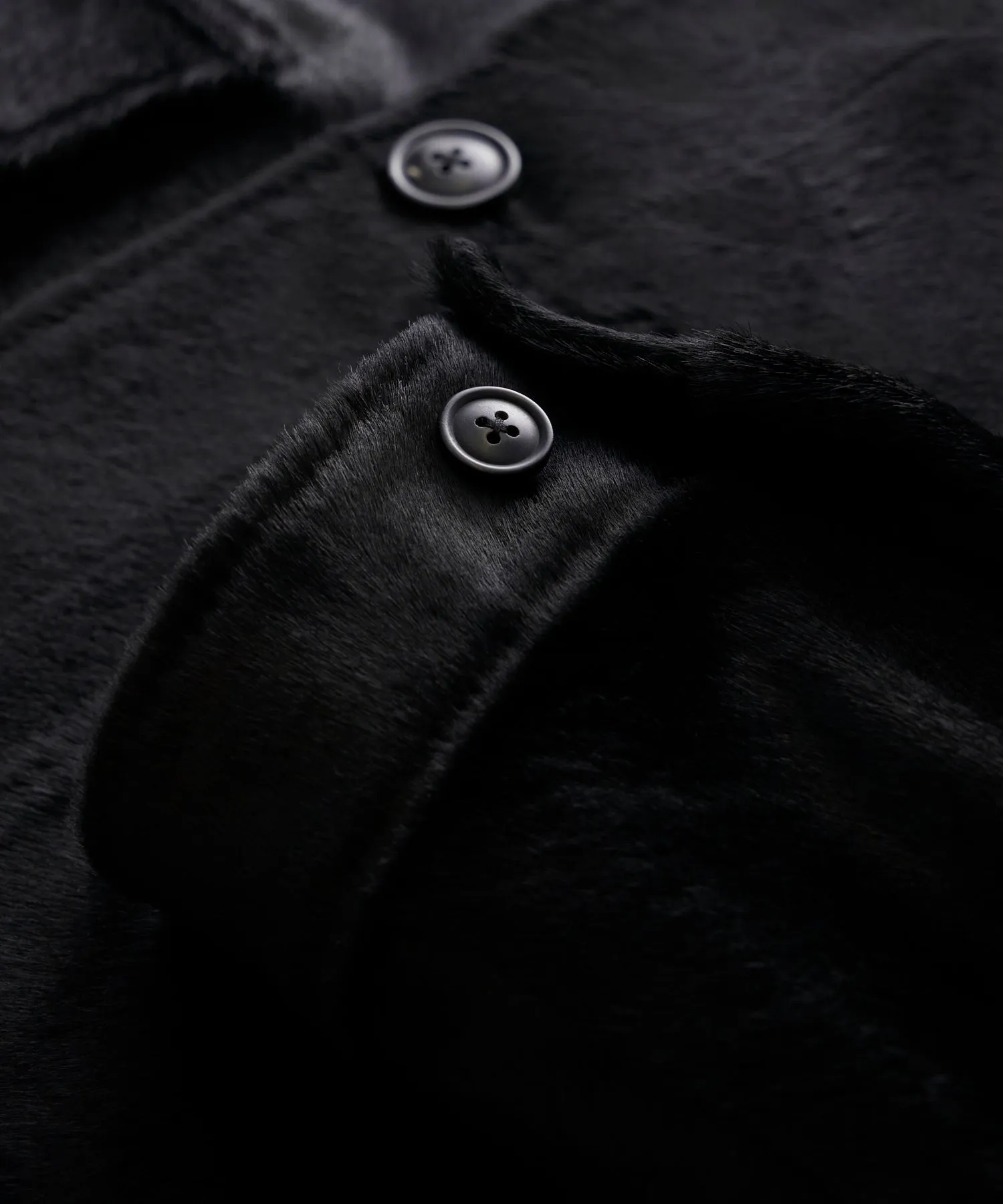 Italian Calf Hair Jacket in Black