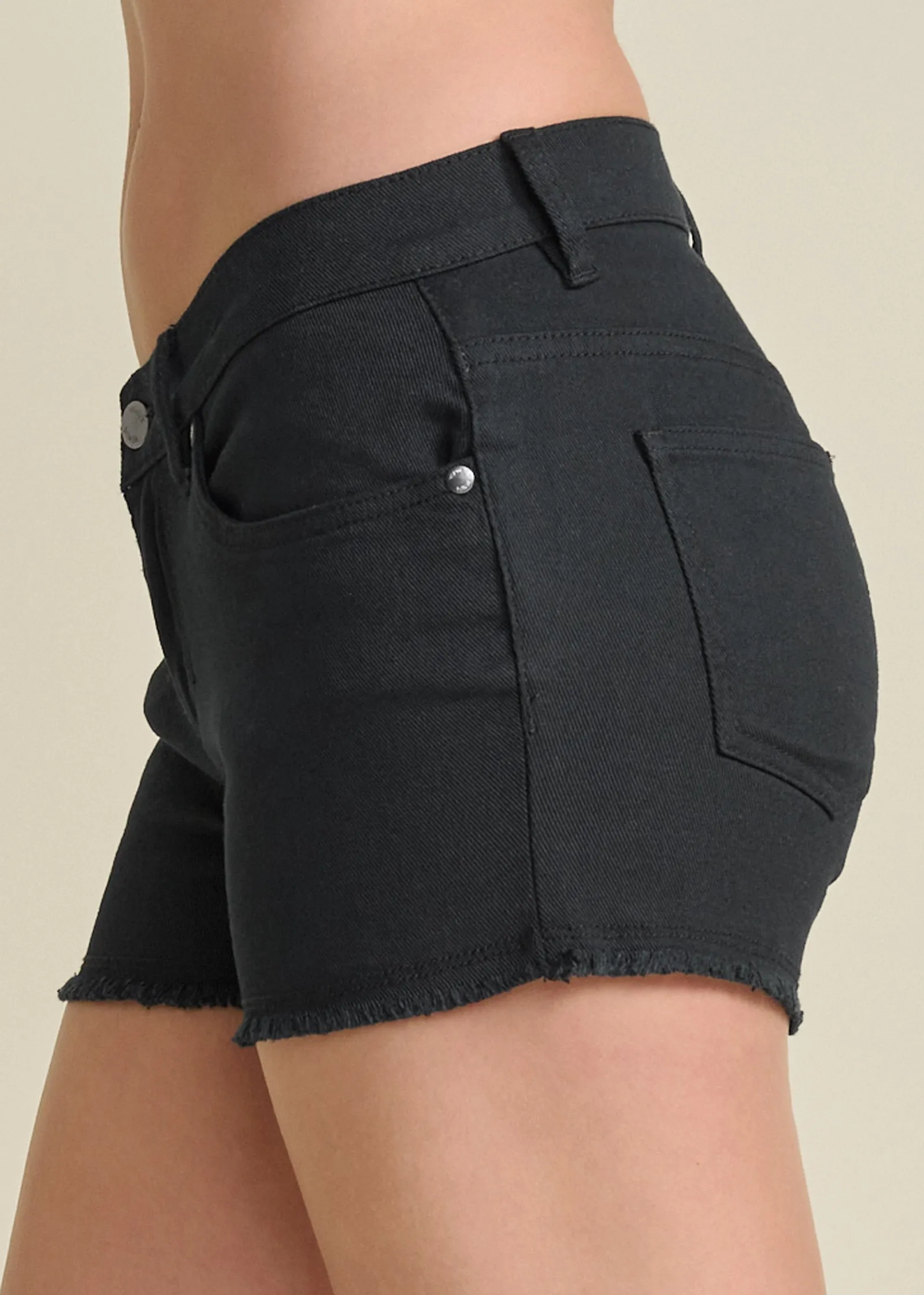 Jessica Cutoff Denim Shorts - Black