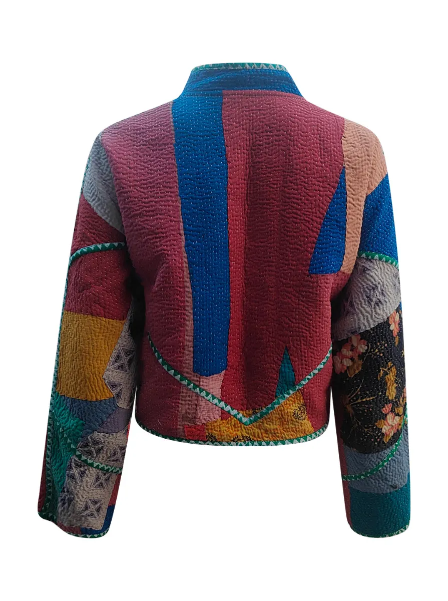 kantha vintage crop jacket kaya