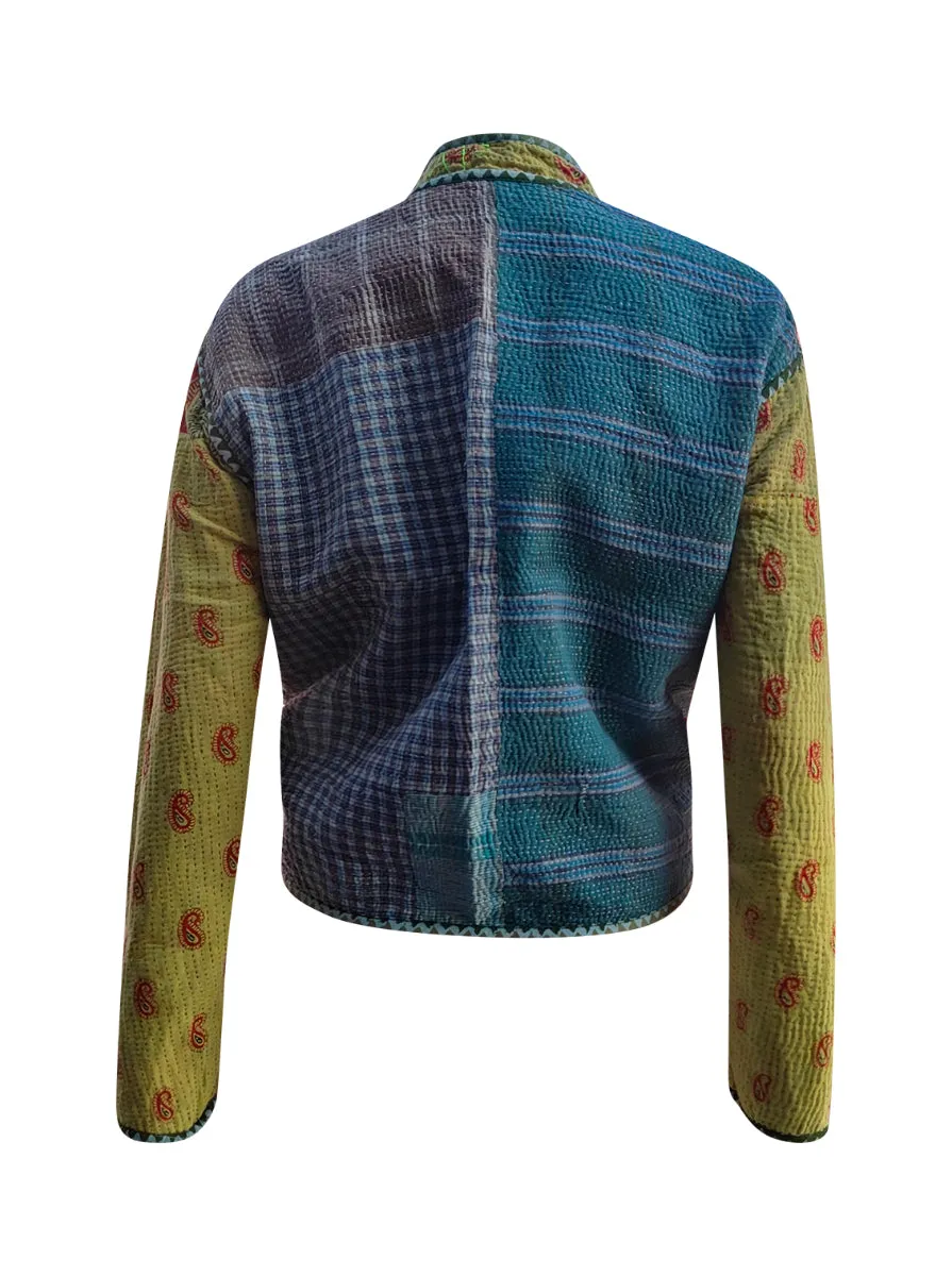 kantha vintage crop jacket kia