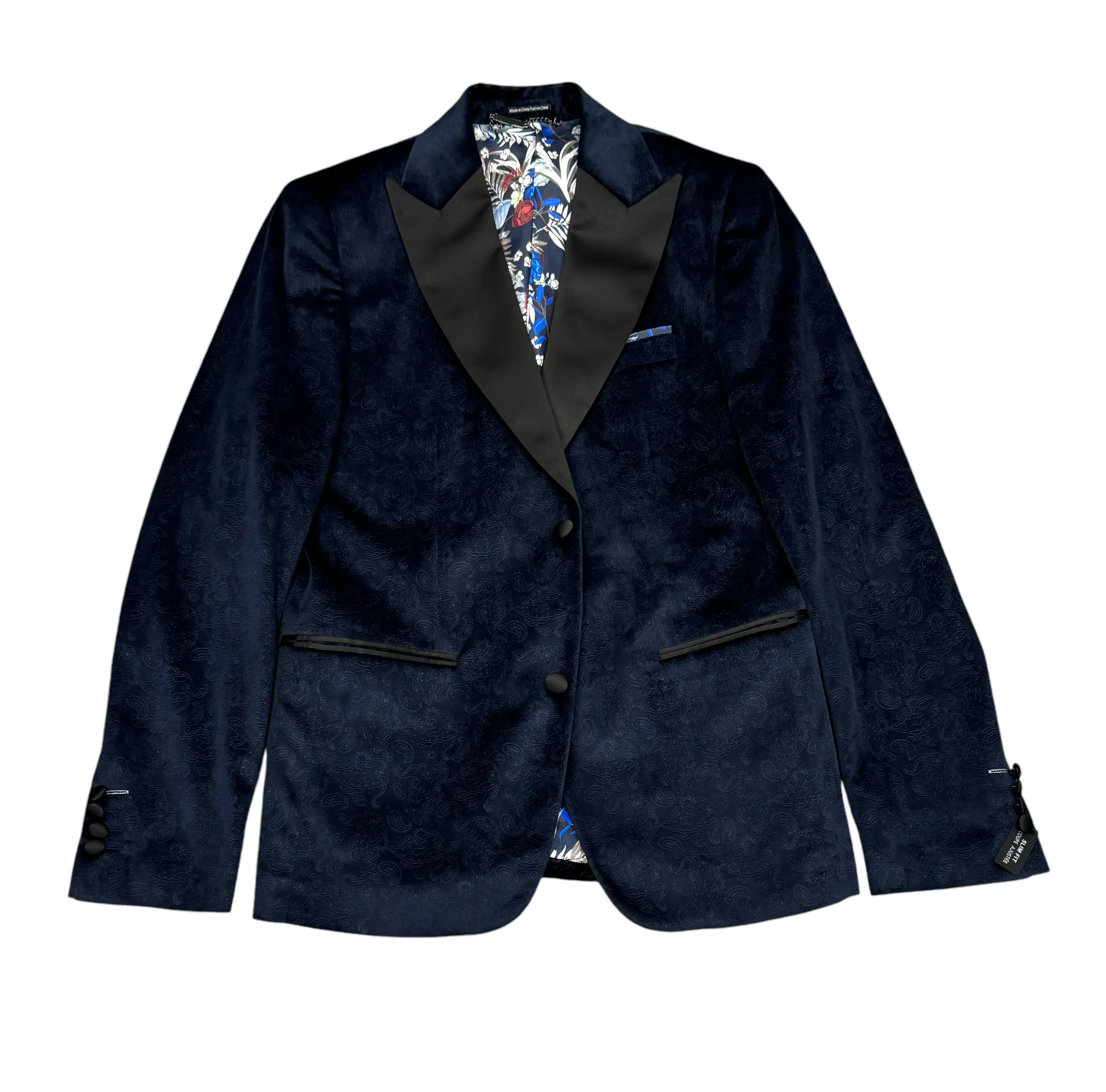 Lief Horsen Tuxedo Velvet Blazer, Navy