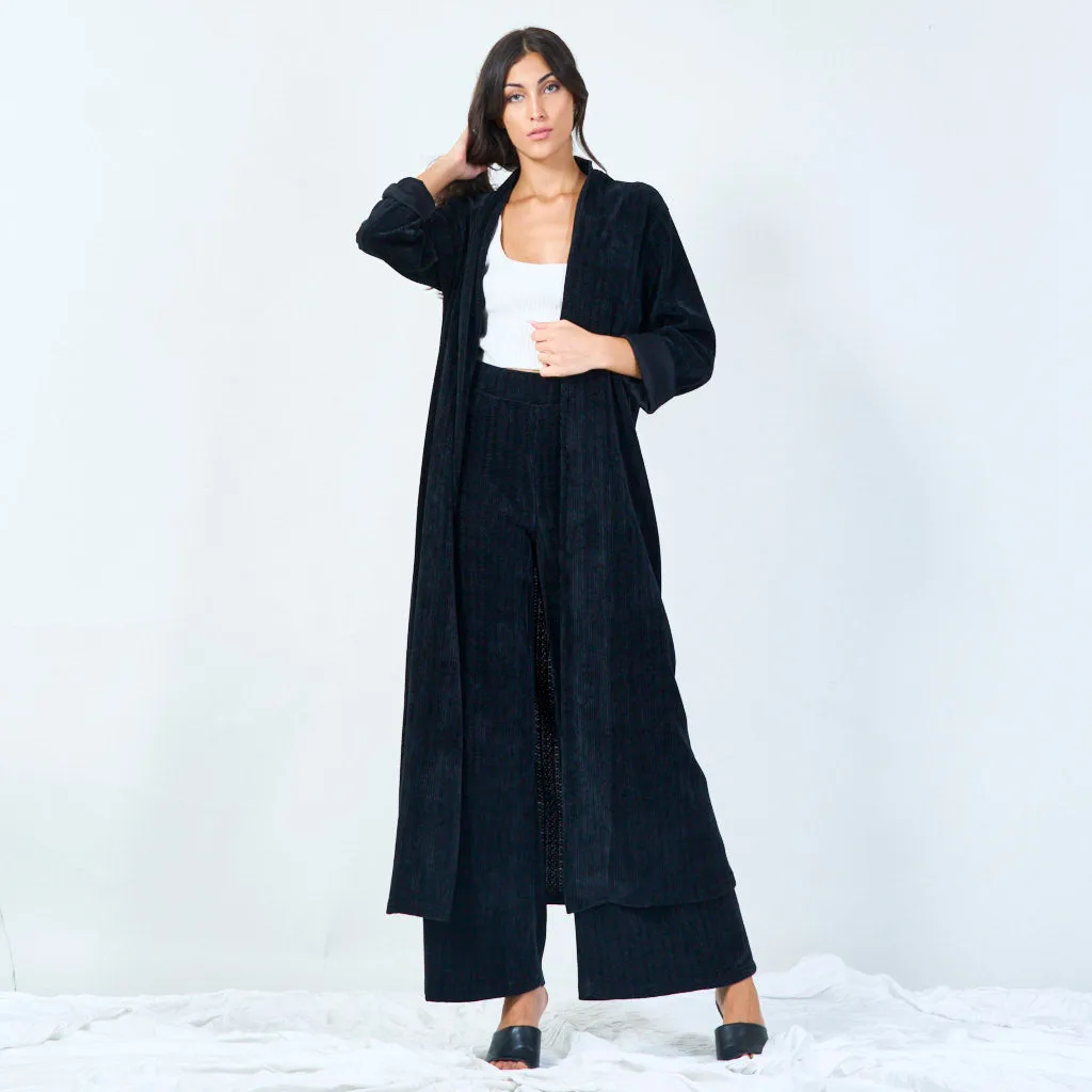 Longline ribbed cardigan wholesale