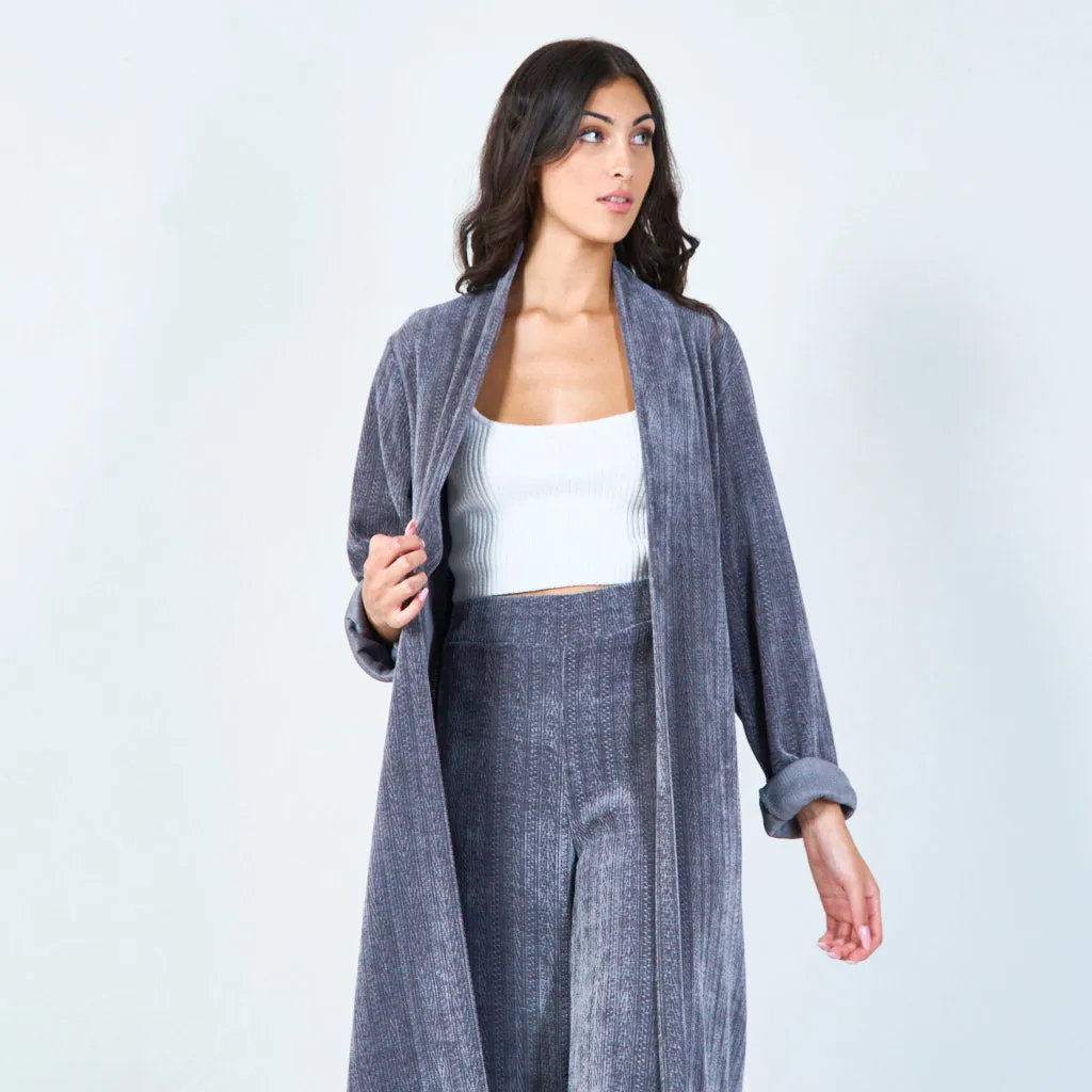 Longline ribbed cardigan wholesale