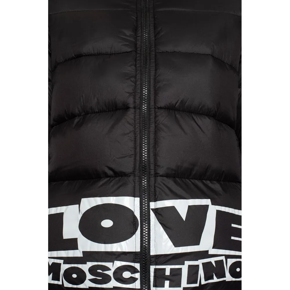 Love Moschino Chic Nylon Down Jacket with Bold Logo