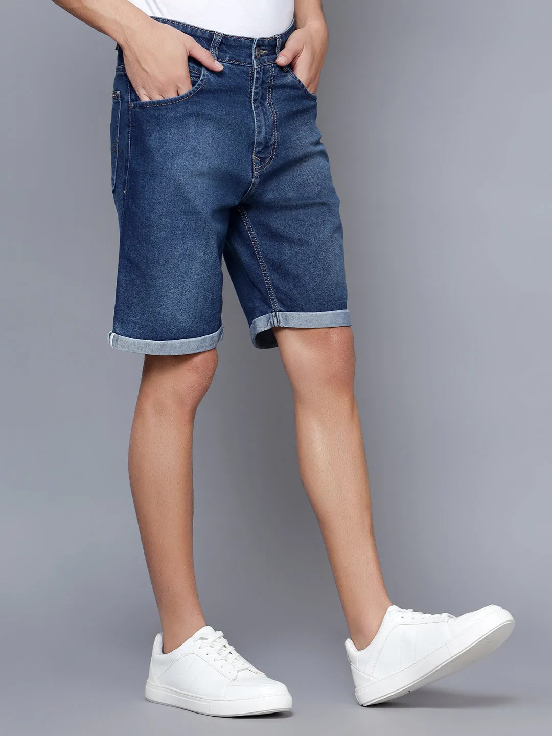 Men Dark Blue Shorts