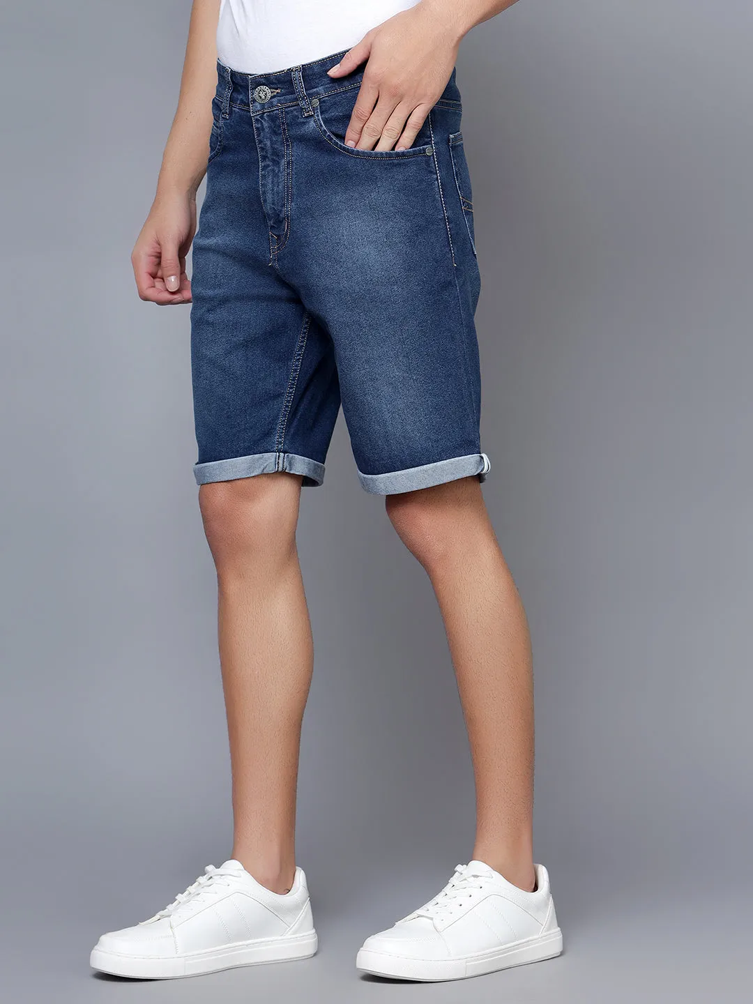 Men Dark Blue Shorts