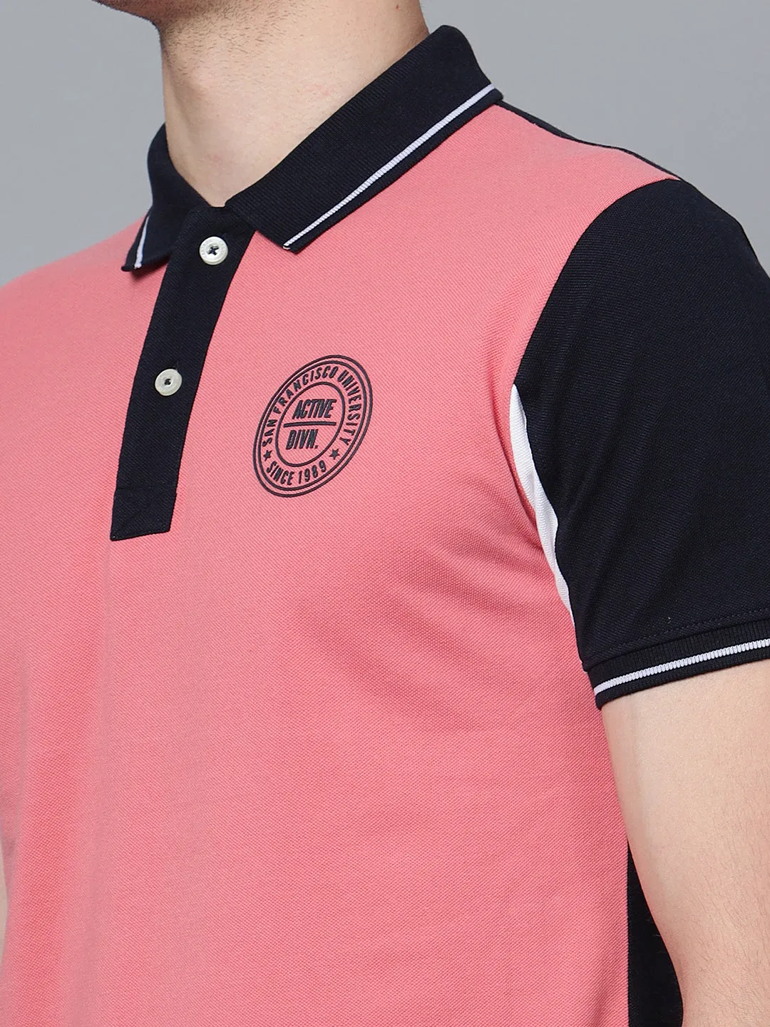 Men Dusty Pink Polo T-Shirt