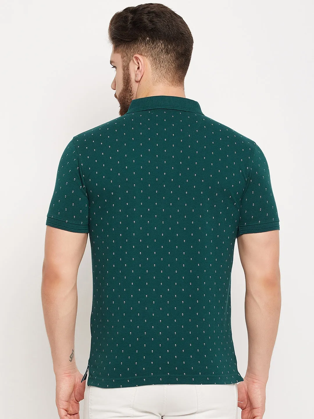 Men Green Polo T-Shirt