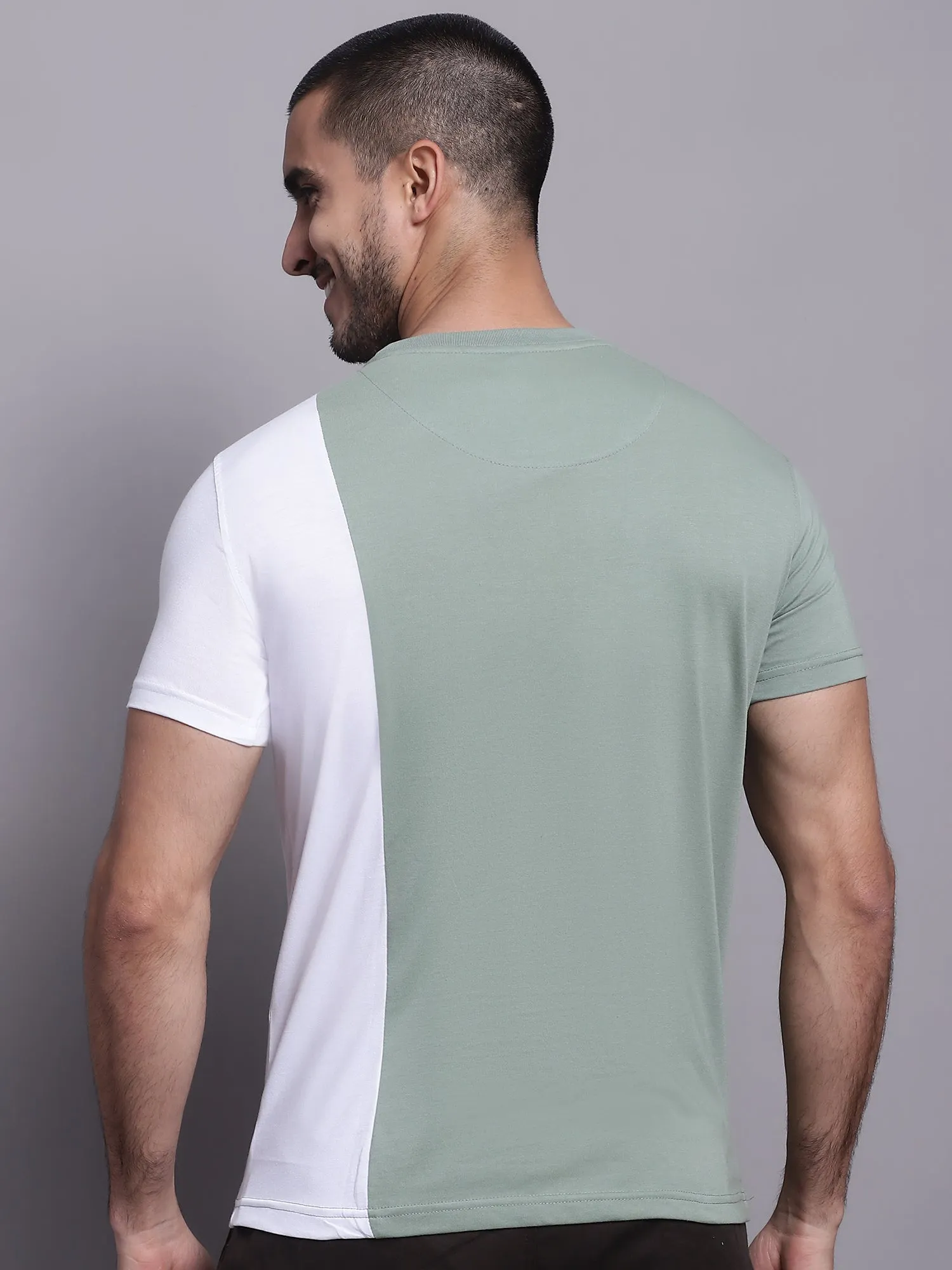 Men Green Round Neck T-Shirt