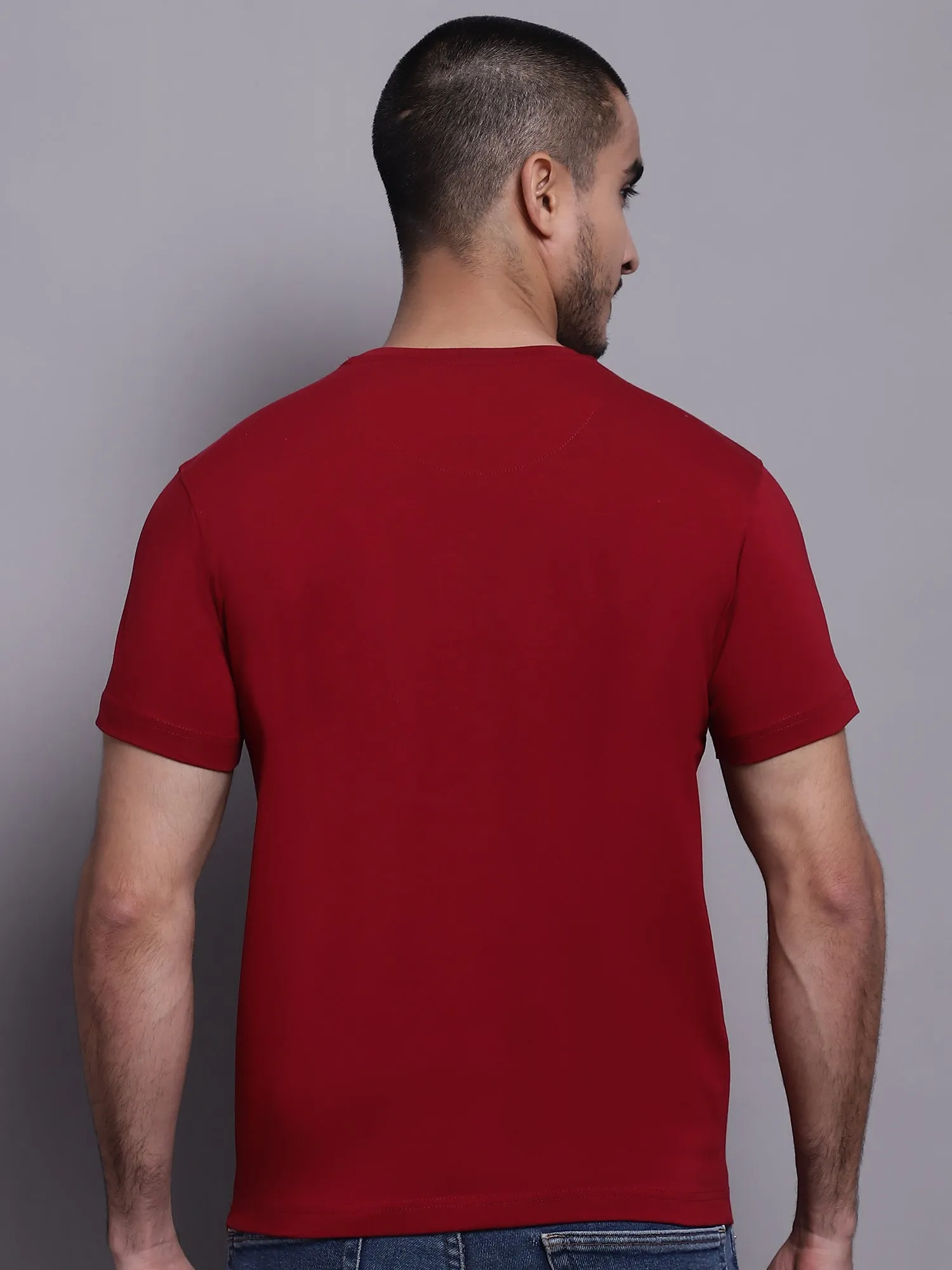 Men Maroon Casual T-Shirt