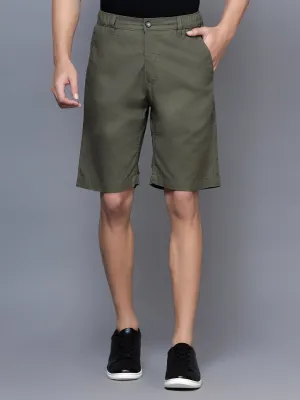 Men Olive Green Shorts