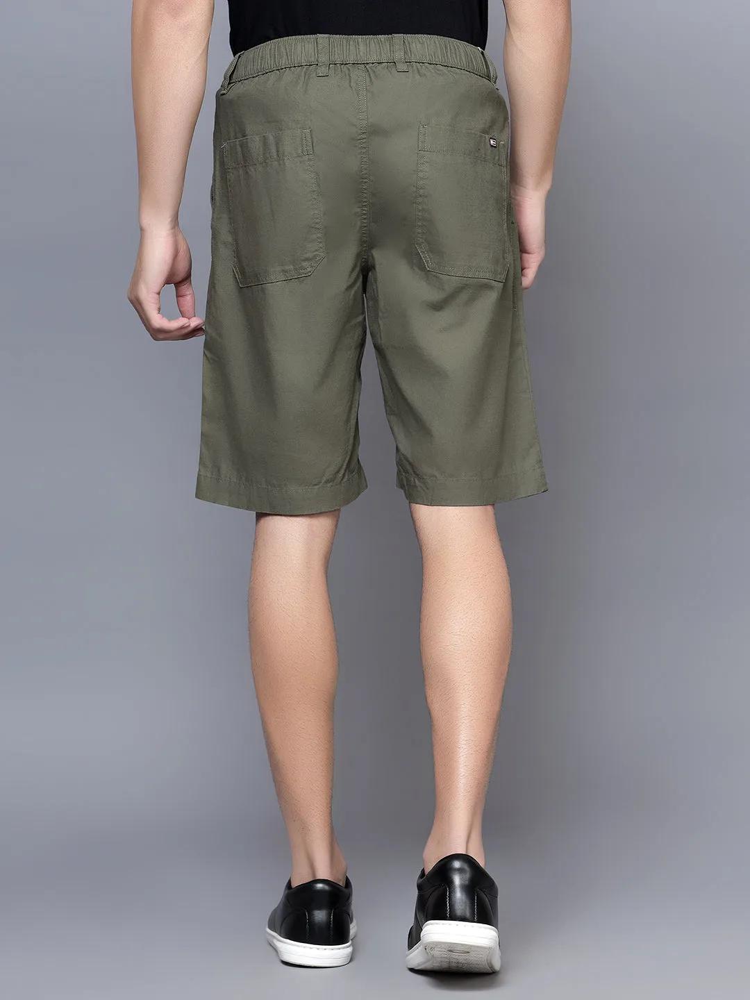 Men Olive Green Shorts